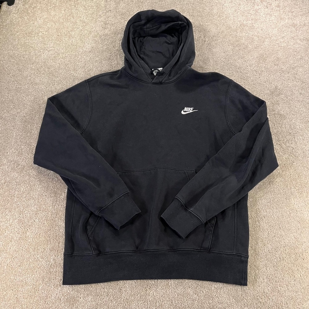 Nike‎ Hoodie Womens Small Black Sportswear Club Fleece Pullover Activewear